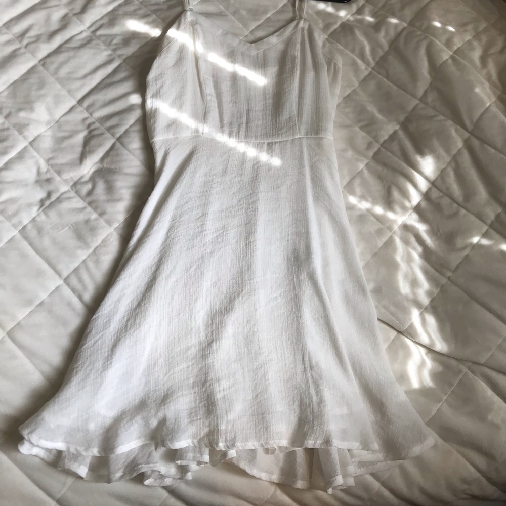White spaghetti strapped dress